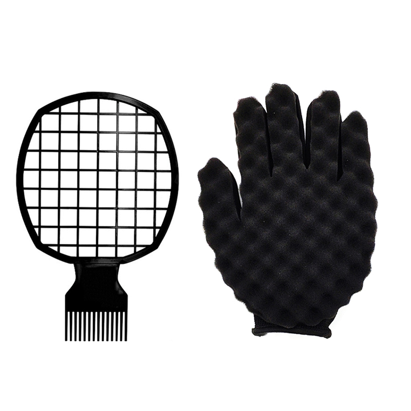 2 uds esponja de peine de pelo Afro Twist para hombres y mujeres cepillo de esponja de pelo rizado para peluqueros y peinado de cabello rizado personal: Naranja