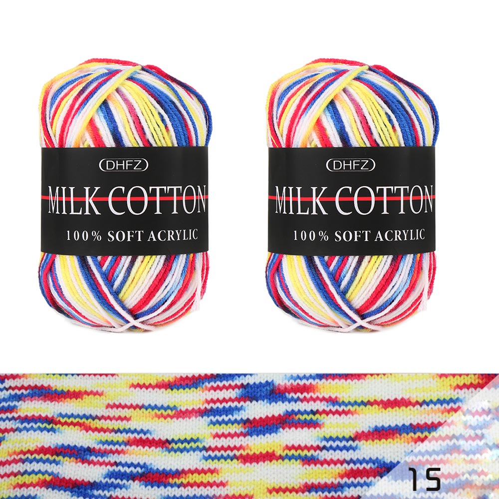 Lot de fils mixtes colorés DK | Coton doux, Lot de 23 couleurs, tricot Crochet, bricolage, fil de coton doux, accessoires de couture pour bébé, 50g: 15