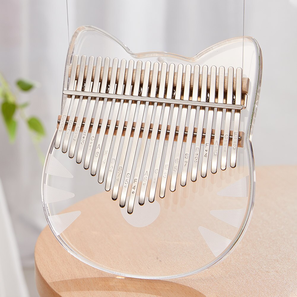 Mini Kalimba With Carry Bag Thumb Piano Beginner Transparent Acrylic Clear Sound 17 21 Keys Keyboard Instrument Portable: Totoro 21 Keys