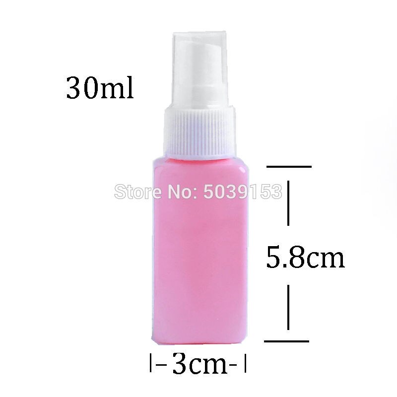 30ml Square Transparent Portable Travel small Empty Spray Bottles Plastic Refillable Cosmetic Containers Liquid Organizer: 1PC Pink