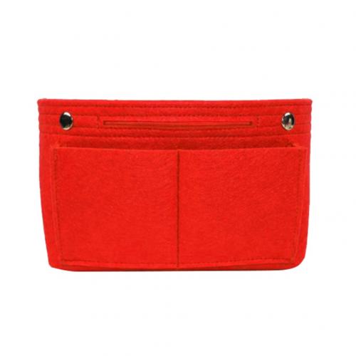 1pc multifunktions filt stof indvendig taske håndtaske multi-lommer kosmetisk opbevaring organisator tasker bagage tasker tilbehør: Rød / L