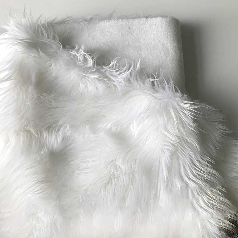 Faux fur white thick plush spot home textile fabric home textile carpet floor mat pillow cushion fabric