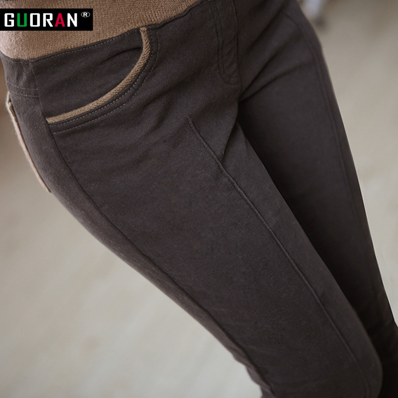 Winter Warm Vrouwen Stretch Hoge Elastische Taille Casual Katoenen Broek Kleden S-4XL Dikke Fleece Dames Patchwork Potlood Broek