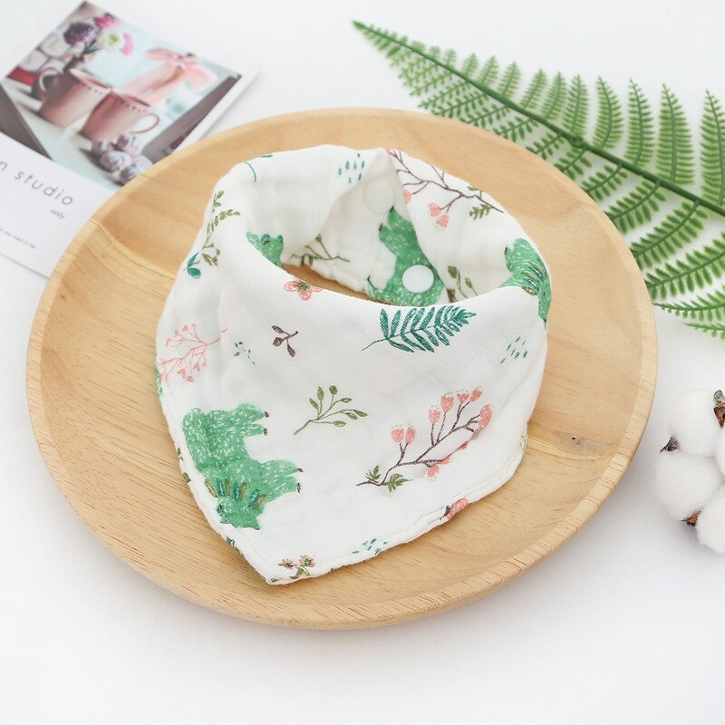 8-Layer Mousseline Slabbers 100% Natuurlijke Katoen Zachte Baberos Bebe Animal Bandana Zuigeling Kiel Burp Doek Voeden Speeksel handdoek: big bear