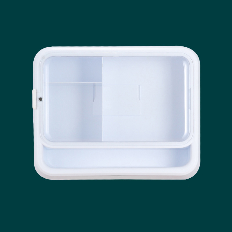 Boîte de rangement murale pour cosmétiques, organisateur de maquillage, résistant à l'eau et à la poussière, support de rangement pour rouges à lèvres, bijoux, poinçon gratuit: Square white