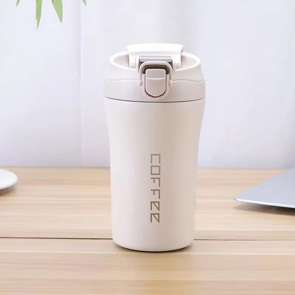 14Oz Insulated Stainless Steel Travel Coffee Mug Spill Proof Travel Mug with Straw Reusable Drinkware for and Cold Beverages: Yellow