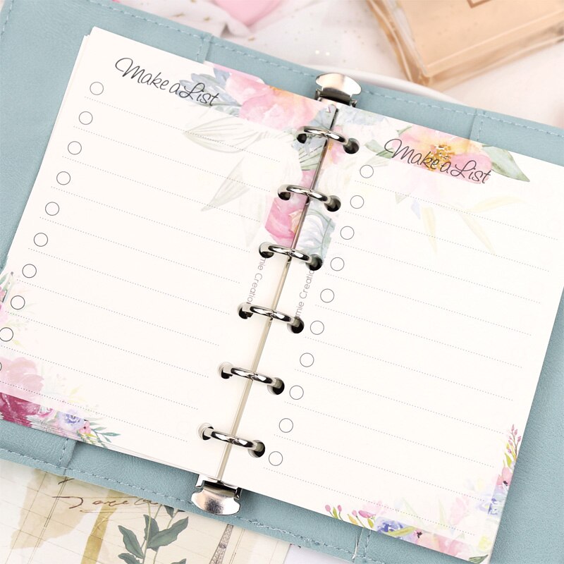 MyPretties Bloemen LIJST TODO Refill Papers A5 A6 A7 Notebook Papers voor 6 Gat Organizer Binder Notebook 40 Vellen Filler papers