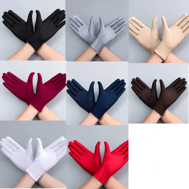 Autumn Summer Unisex Thin Ice Silk Gloves Spring Cycling Driving Protection Solid Breathable Ceremonial Gloves