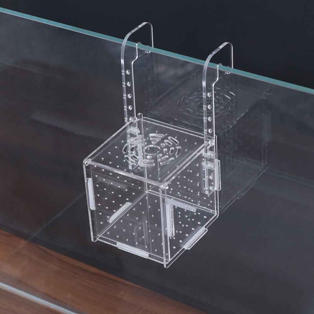 Transparent Fish Tank Breeding Isolation Box Aquarium Incubator Hatching Boxes Multifunctional Acrylic Fish Tank Holder(Hook Pat