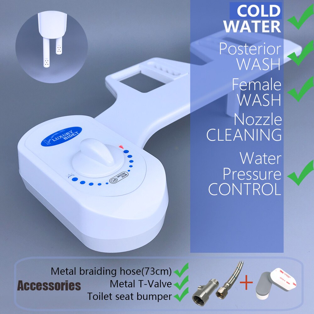 Aankomst Bidet Toilet Attachment Dual Nozzle Bidet Vrouwelijke Non Elektrische Bidet Hygiëne Wc Bidet Wc Bidet Sproeier Set: XC-11P