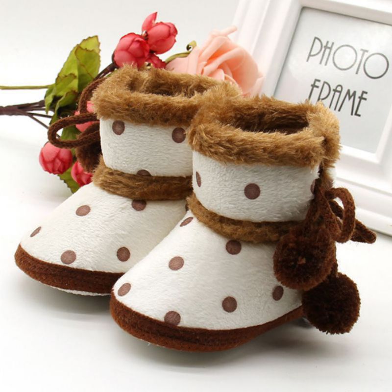 Baby Antislip Winter Laarzen Zachte Bodem Baby Mocassin Baby Warm Laarzen Of Baby Meisjes: Bruin / 0-6 months