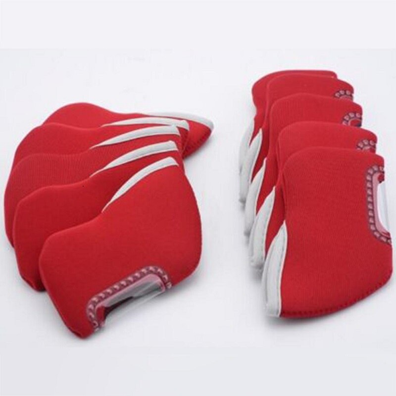 10 Teile/satz Golf Eisen Verein Kopf Abdeckungen draussen Sport Anti kratzen Neopren Golf Kappe Keile Abdeckung Schutzhülle Golfplätze Zubehör neue: rot