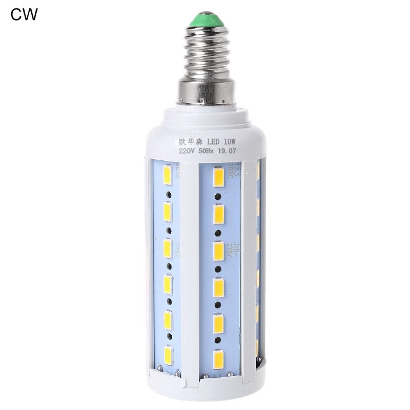 E14 LED Spaarlamp 10W AC 220V Warm/Koud Wit Light Corn Bulb 5730 SMD voor home Decoratie: Cold White