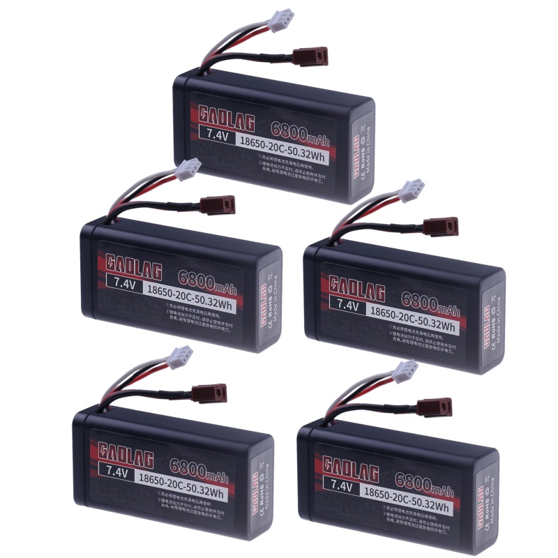 Batterie Lipo 7.4V 6800mAh 18650 pour Wltoys 10428 /12428/12423, pièces de voiture RC étanches et ignifuges 2S pour Wltoys 144001: Rose