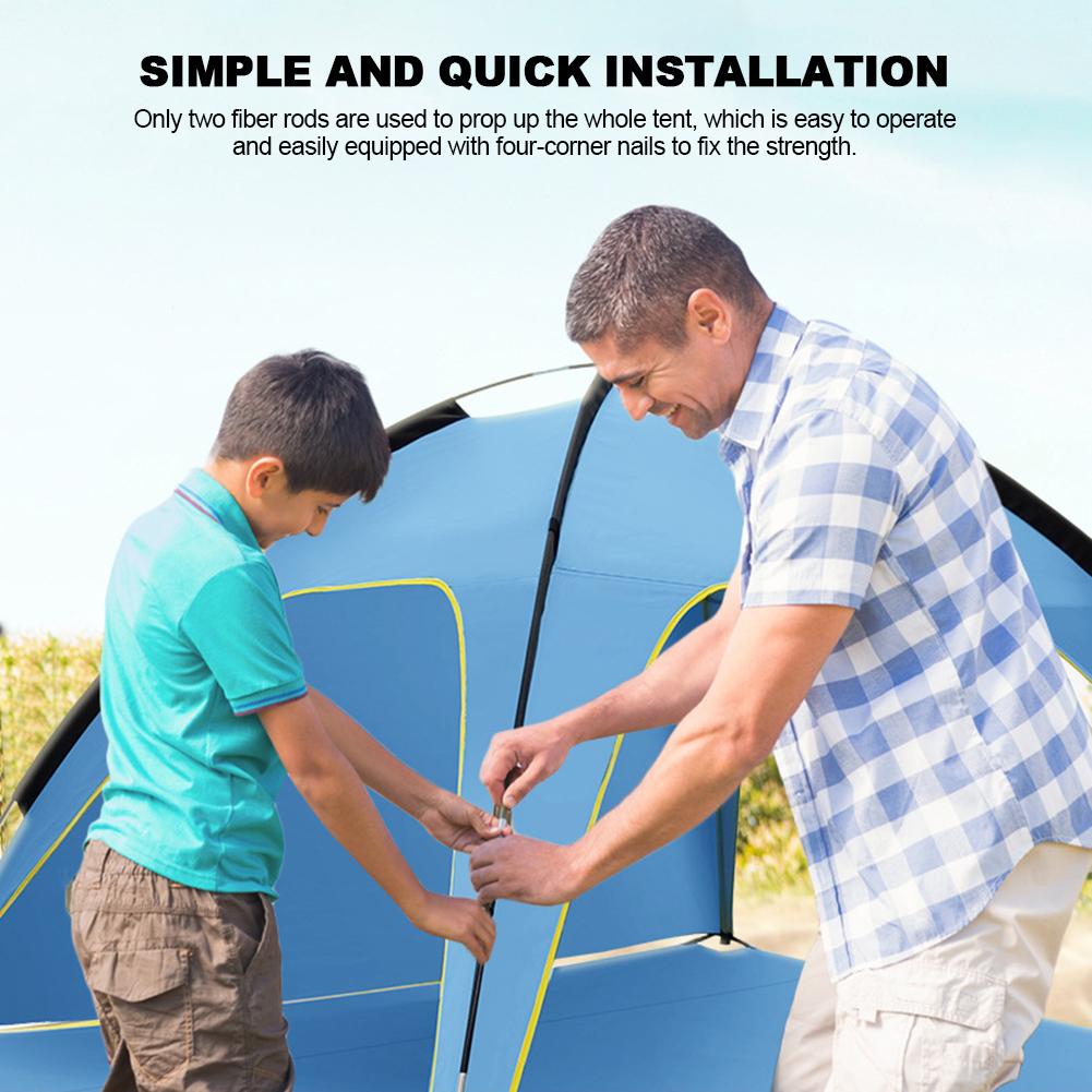 3-4 Person Family Camping Beach Tents Sun Shelter Outdoors Canopy Waterproof Awning Quick Installation Ventilated Tent