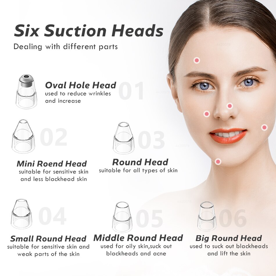 Blackhead Remover Face Deep Nose Cleaner T Zone Pore Acne Pimple Removal Vacuum Suction Facial Diamond Beauty Clean Skin Tool Bl