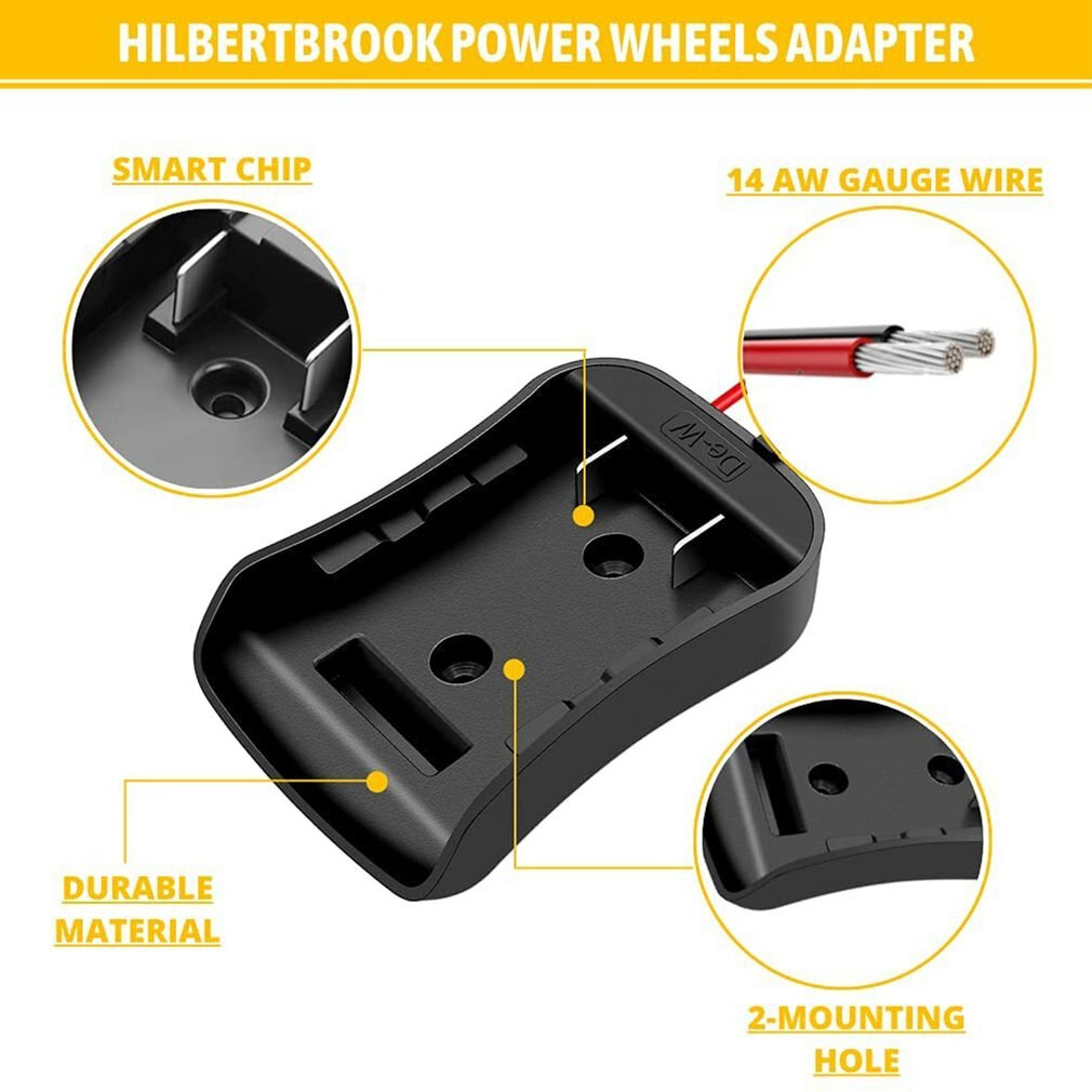 Batterij Adapter Voor Black &amp; Decker 20V Batterij Power Adapter Dock Power Connector Houder Power Mount Met 14 Gauge robotica