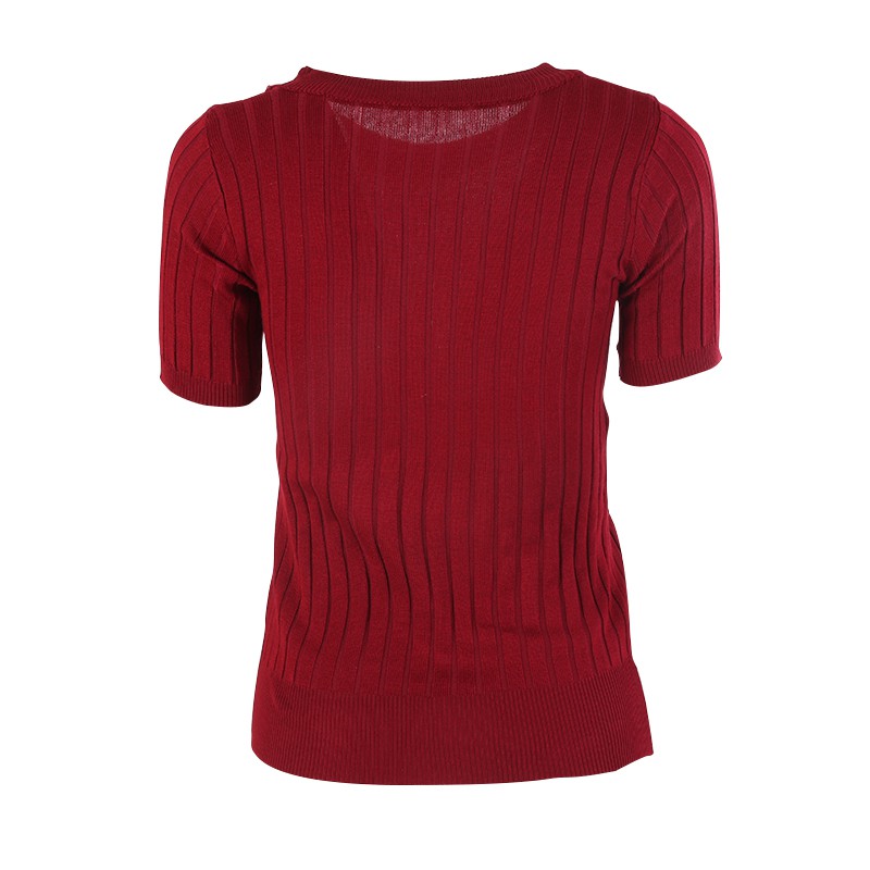 Women Slim Short-sleeved Sweater Women's Thin Section of Tight-fitting Suit Sweater