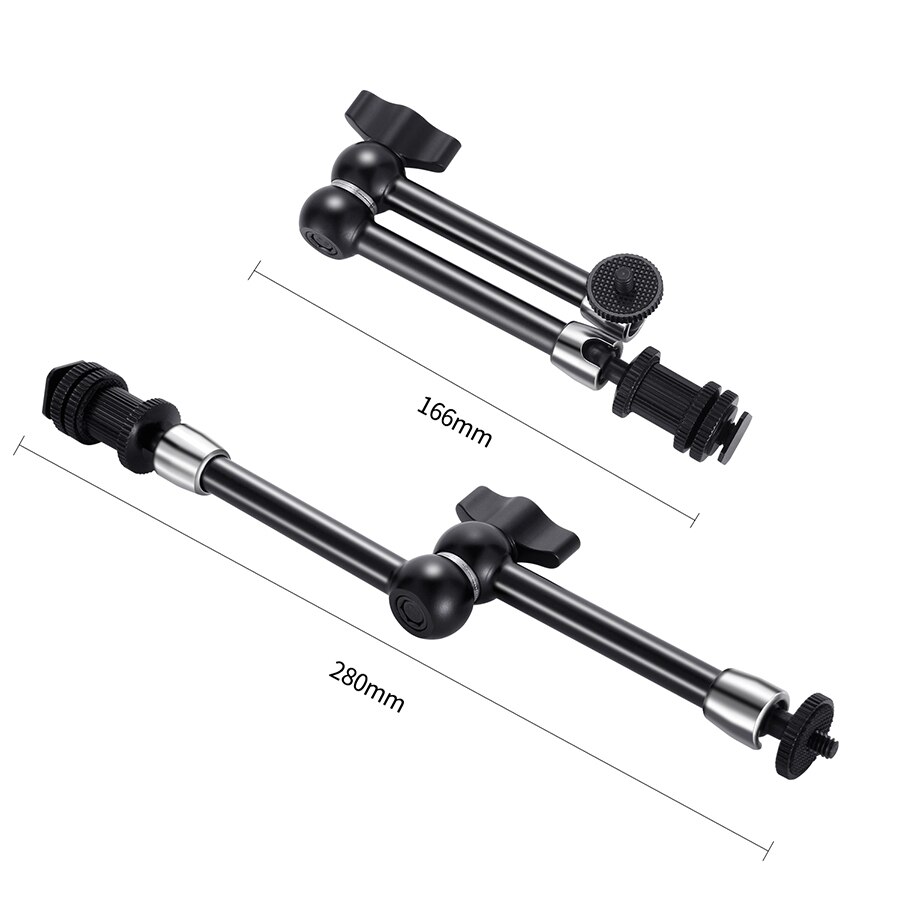 MAMEN DSLR 11" Articulating Rosette Arm Camera Magic Arm with Cold Shoe Mount & Standard 1/4"-20 Threaded Screw Adapter