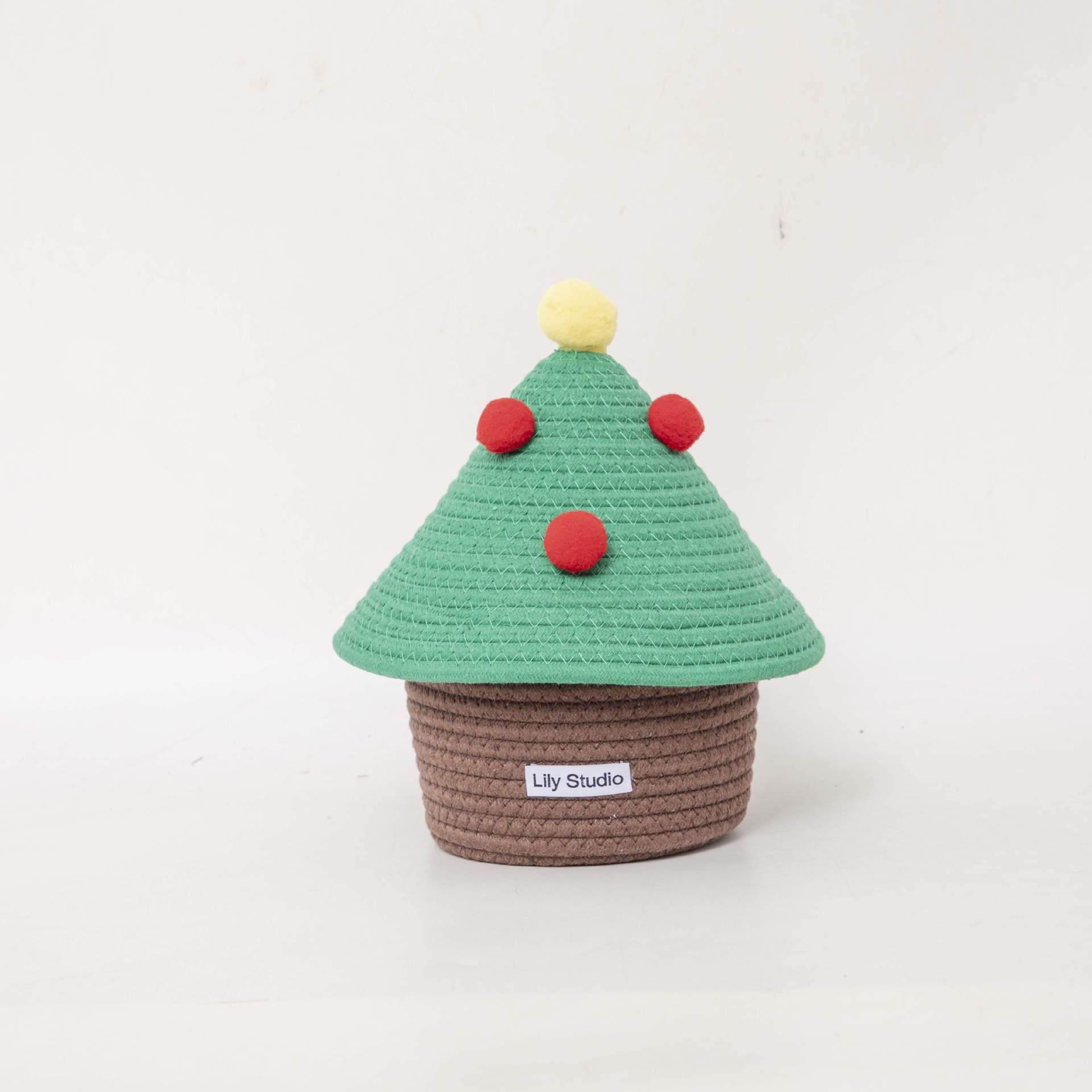 Woven Christmas Tree Storage Basket Christmas Ornament Desktop Home Toy Snacks Toiletries Storage Box Home Decoration: black