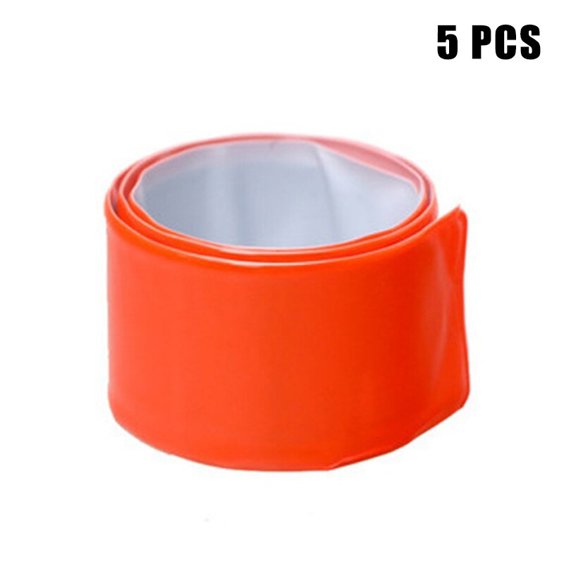 Reflective Snap Bands Reflective Slap Bracelet Reflective Wristband High Visibility Reflectors for Riding Bike CMG786: Red  5PC