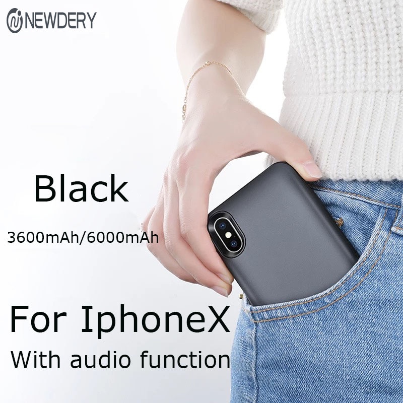 NEWDERY External battery case for iphone X XS Max XR 6000mAh high capacity Portable charger case power bank case for apple