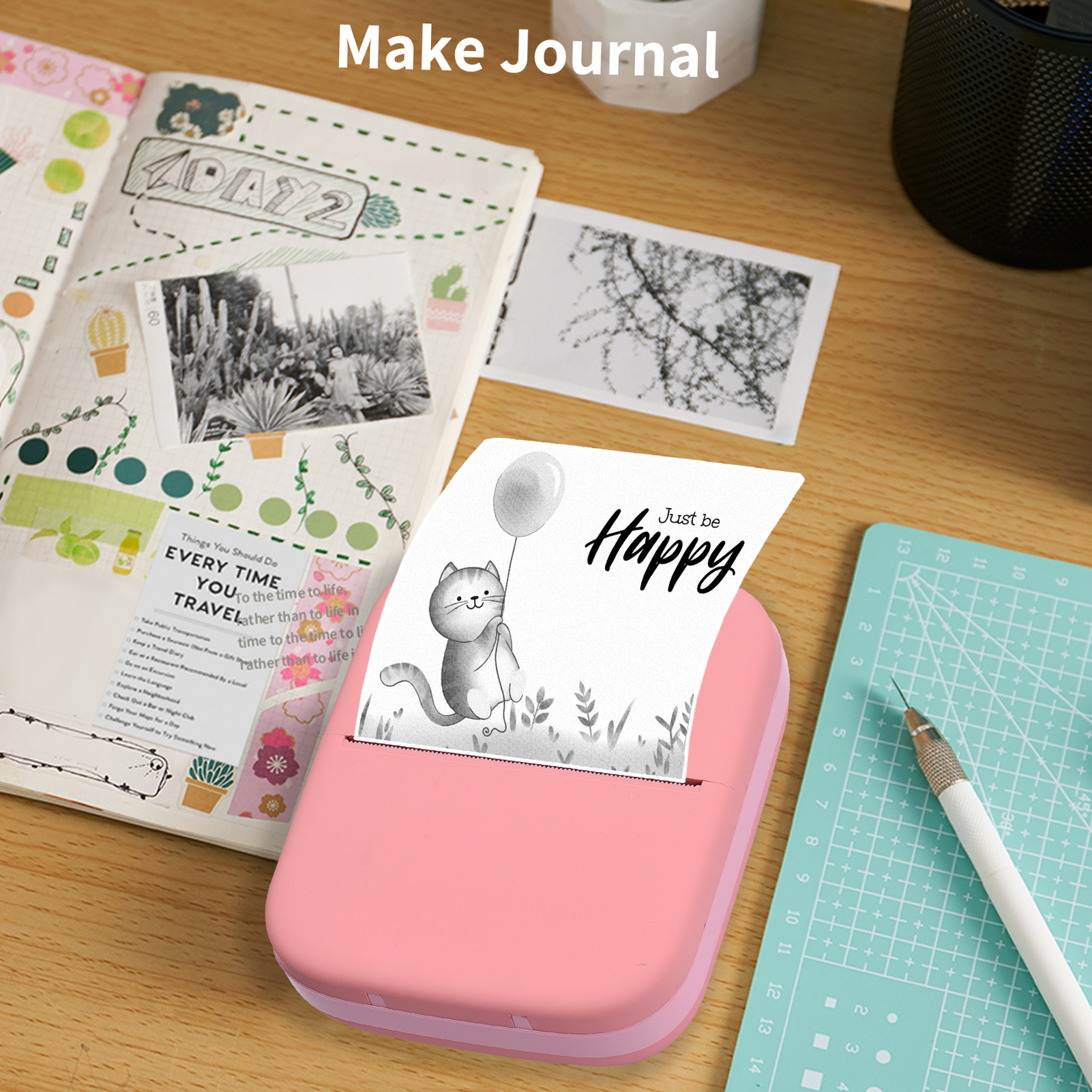 X1 Mini Pocket Printer 80mm BT Wireless Thermal Photo Printer 300dpi Notes Lists Receipt Paper Printer Sticker Inkless Printing