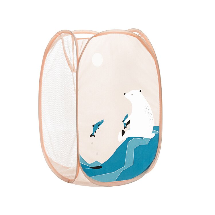 Panier à linge pliant Pop-Up, pour vêtements sales, soutien-gorge grande capacité, sous-vêtements, sac à linge en maille de lavage, dessin animé: bear