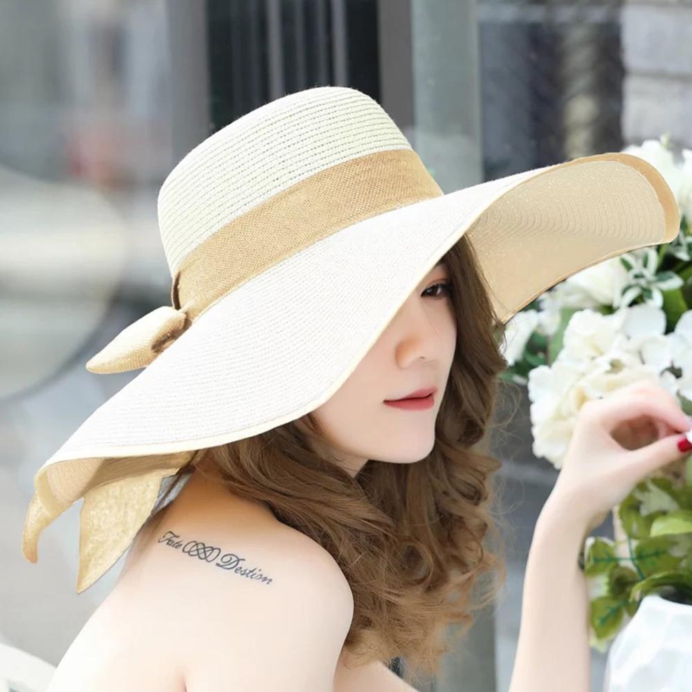 Women Straw Hats Sun Hats Wide Brim Sun Beach Straw Hats Summer Cap