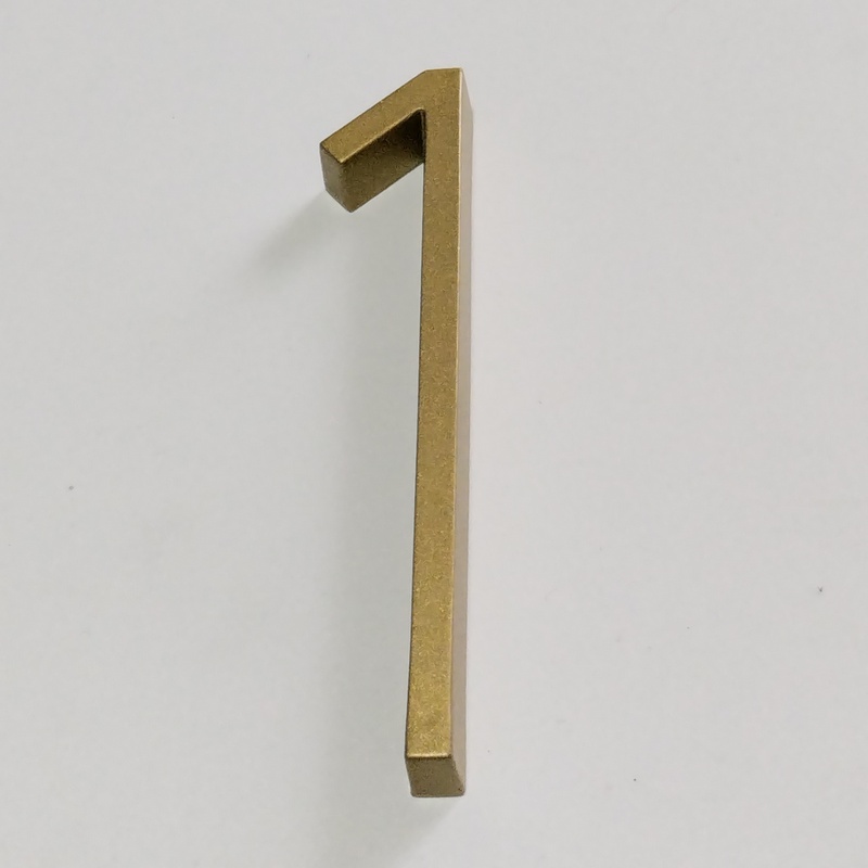 Numéro de maison moderne flottant doré, numéro d'adresse de maison de porte en or, plaques de signalisation extérieures numériques, 5 po #0-9: Noir et blanc