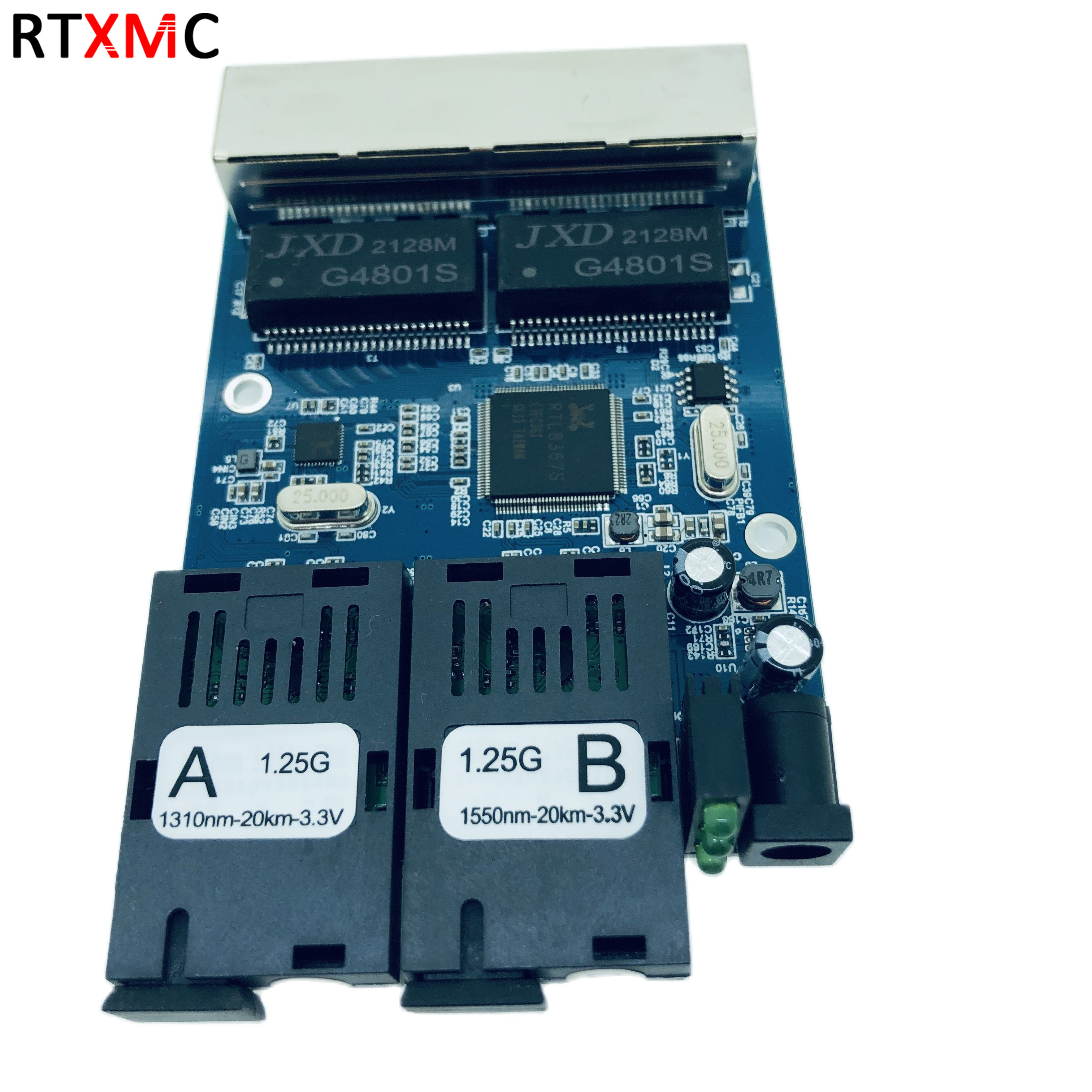 Media Converter Switch 10/100/1000M Fiber Ethernet Transceiver 1.25G 2SC 4RJ45 2FO 4LAN Adapt Optic Fibre Optique Ottica Gigabit