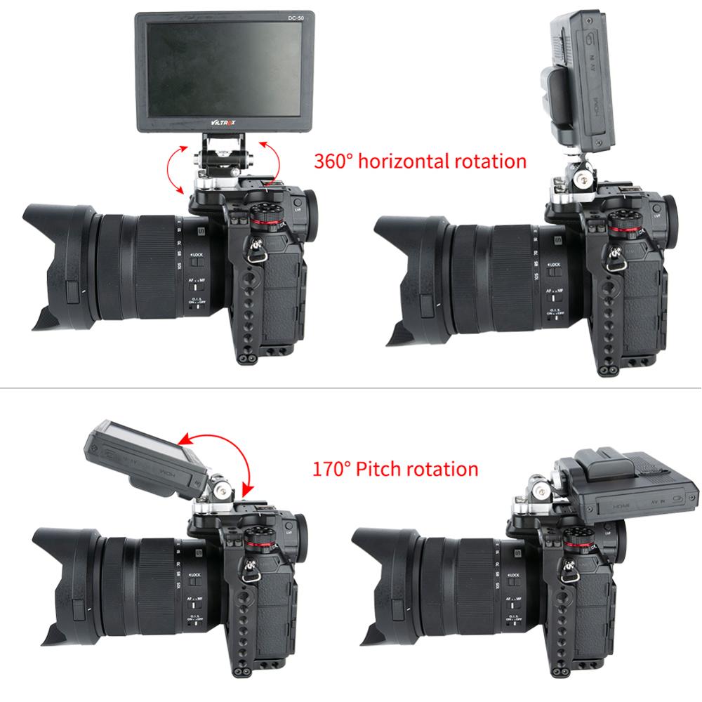 Niceyrig rotação 360 ° e inclinação 170 ° suporte de monitor ajustável para câmera gaiola equipamento monitor