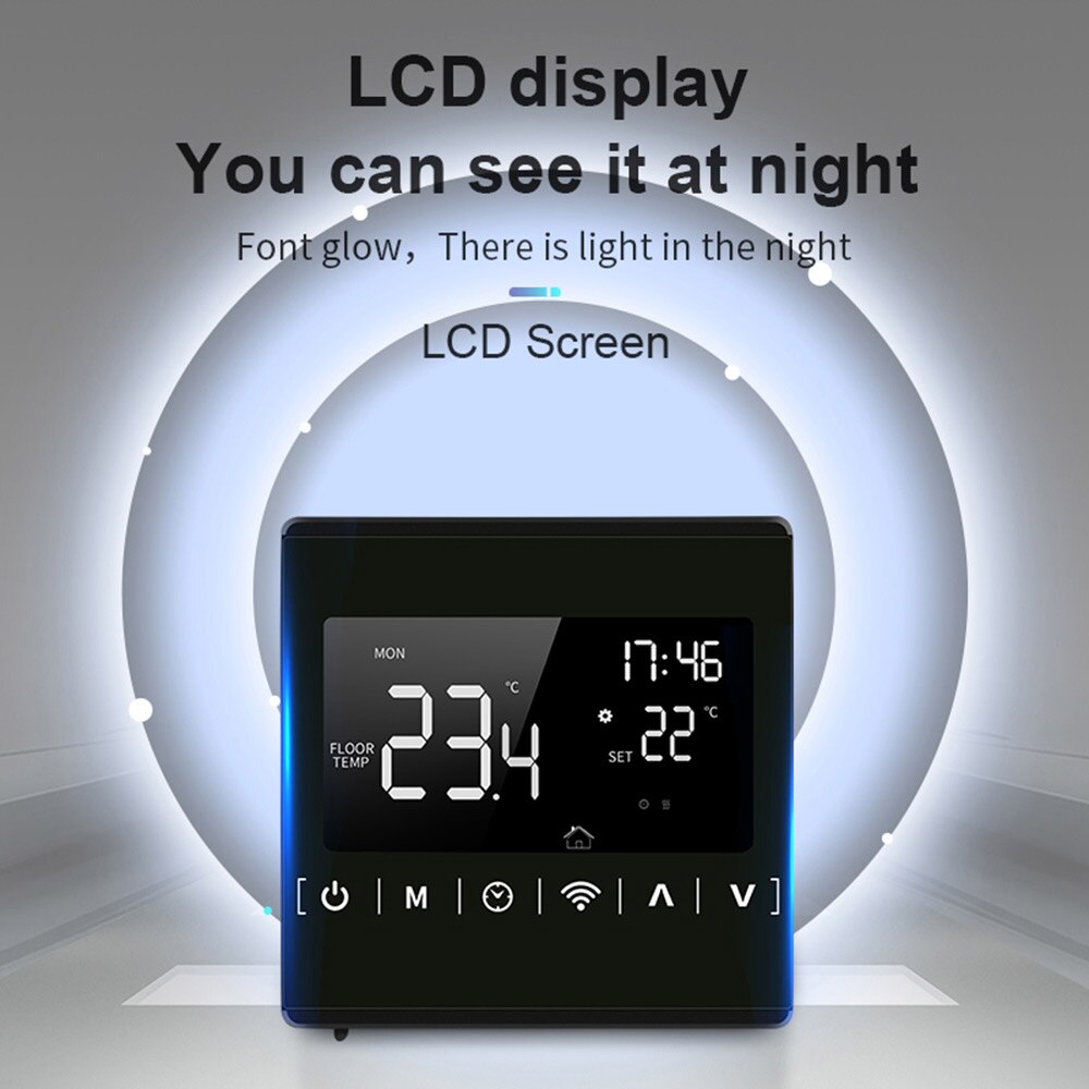 Wifi Thermostat Wireless Smart Temperature Controller LCD Touch Screen Programmable Thermostat Electric Floor Heating Thermostat