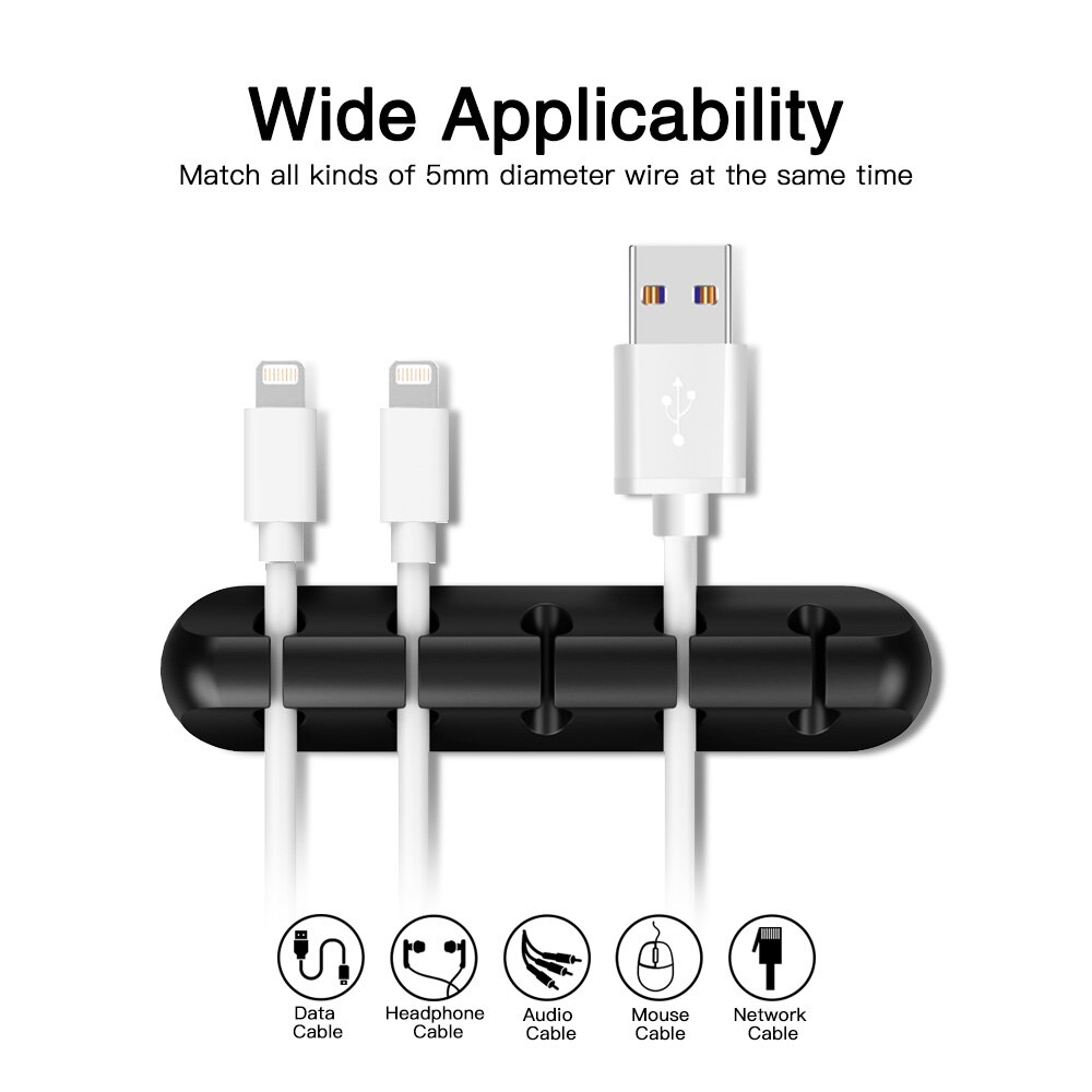 Usb kabel opruller efterbehandler kabel arrangør datakabel fastgørelsesklemmer skrivebord kabel håndtering ladekabel holder til musetastatur