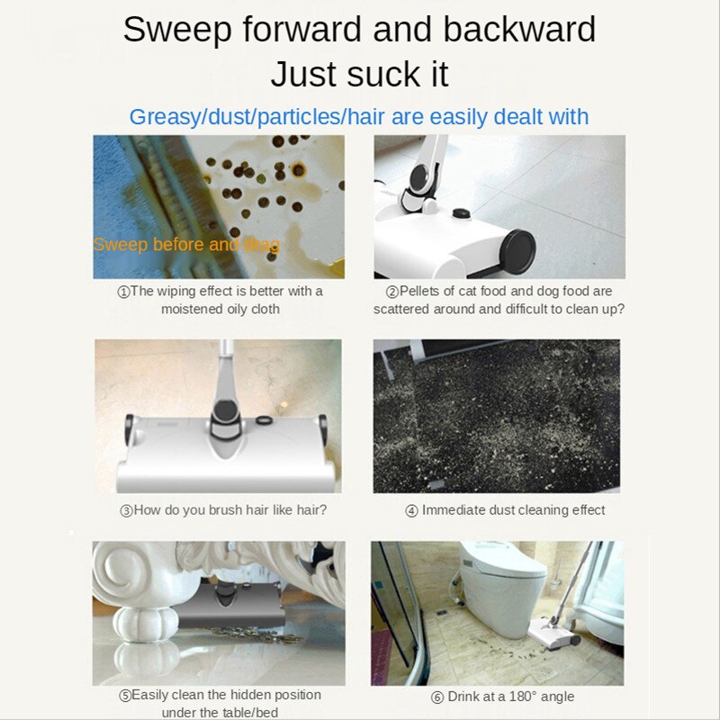 Floor Mop Electric Sweeper Cordless Smart Mops With Spin Vacuum Cleaner Broom Electric Cleaning Mop 3 In 1