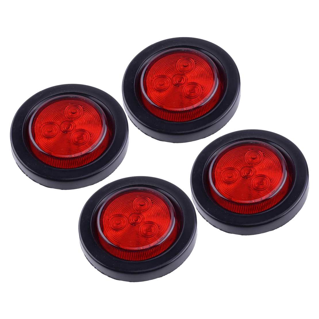 4Pcs/Set 12V Universal 2 Inch Round Side Marker Light Clearance LED Tail Lamp Indicator Blinker Grommet For Car Truck Trailer