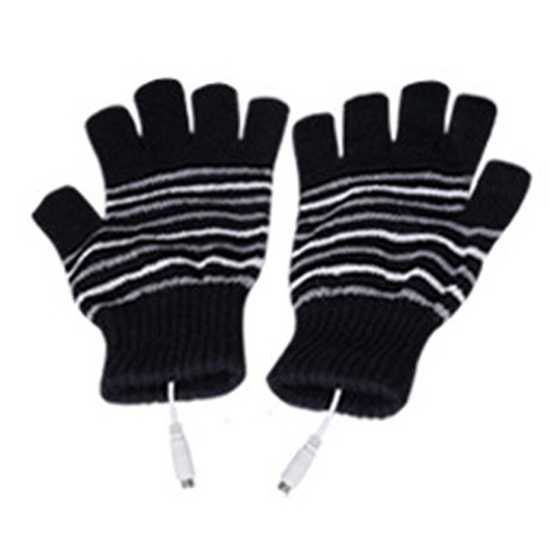 Vinter termisk fingerfri usb opvarmede handsker cykel handsker el opvarmning handsker opvarmet handske: D