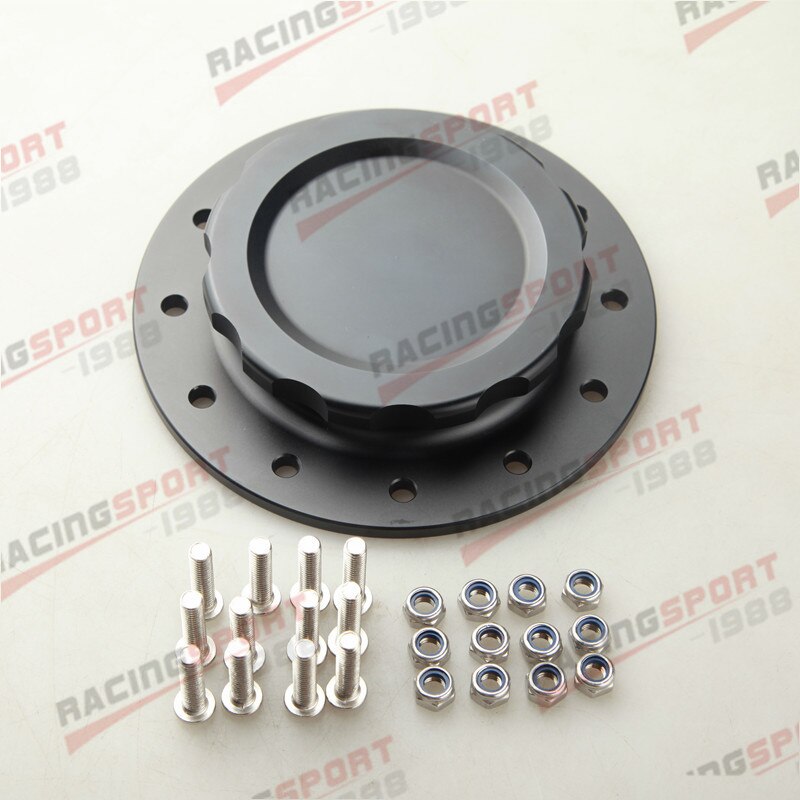 7618A Billet Aluminum Fuel Cell Cap Assembly for RCI Fuel Cells OD: 4" Black/SILVER: BLACK
