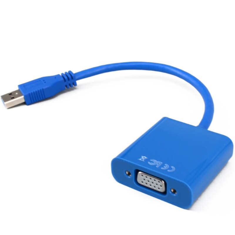 Usb Naar Vga Adapter Usb 3.0 Naar Vga Multi-Display Adapter Converter Externe Grafische Kaart Draagbare Voor Pc monitor Projector: blue