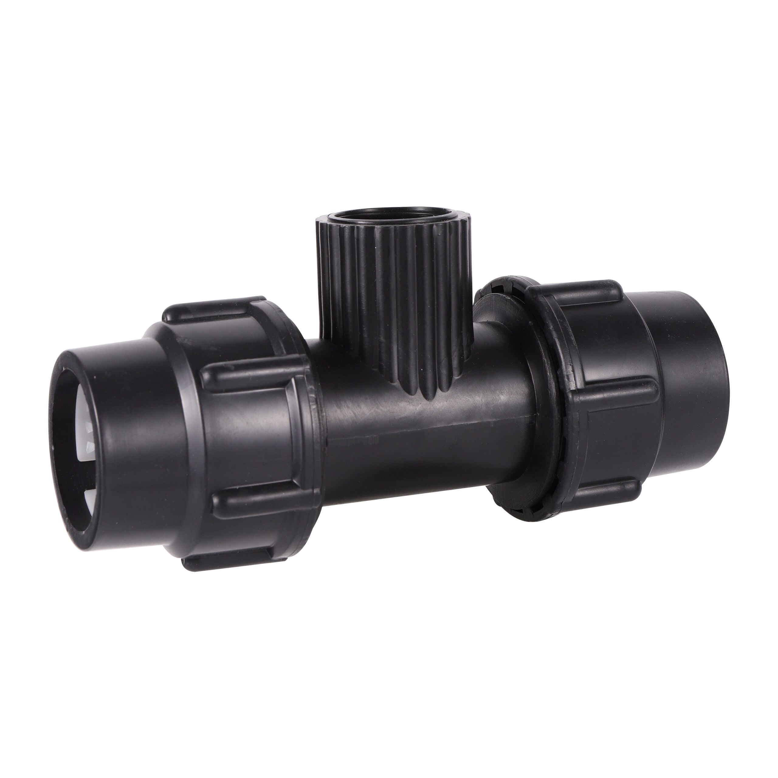 Conector de tubo de riego de PVC y PE, accesorio negro de rosca de 1/2 &quot;3/4&quot; 1 &quot;a 20/25/32mm, Junta bloqueada de conversión de 3 vías