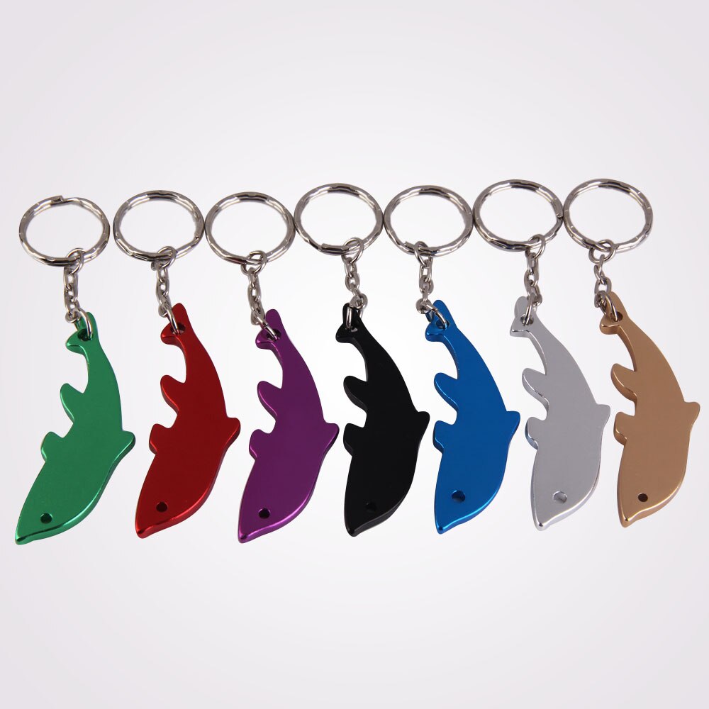 Vis Vorm Bierfles Opener Fishbone Aluminium Flesopener Sleutelhanger Ring Keuken Tool Trinket Willekeurige
