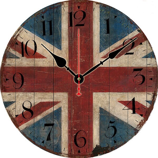 Kreative Amerikanischen retro Wanduhr Holz Stille Uhren Zauberstab Wohnkultur Jahrgang Zauberstab Uhr Küche Uhr Horloge Murale D72: J