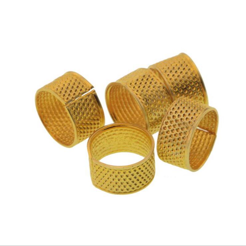 5 stks/partij Metalen Vingerhoed Naaien DIY Gereedschap Gouden Ring Vinger Protector Thuis Quilten Naaien Ambachten Gereedschap