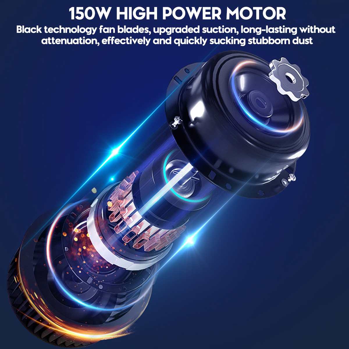 Car Vacuum 8000PA 150W 12V Handheld Vacuum Powerful Cyclone Suction Cleaner Wet/Dry Auto Portable for Car Home Pet