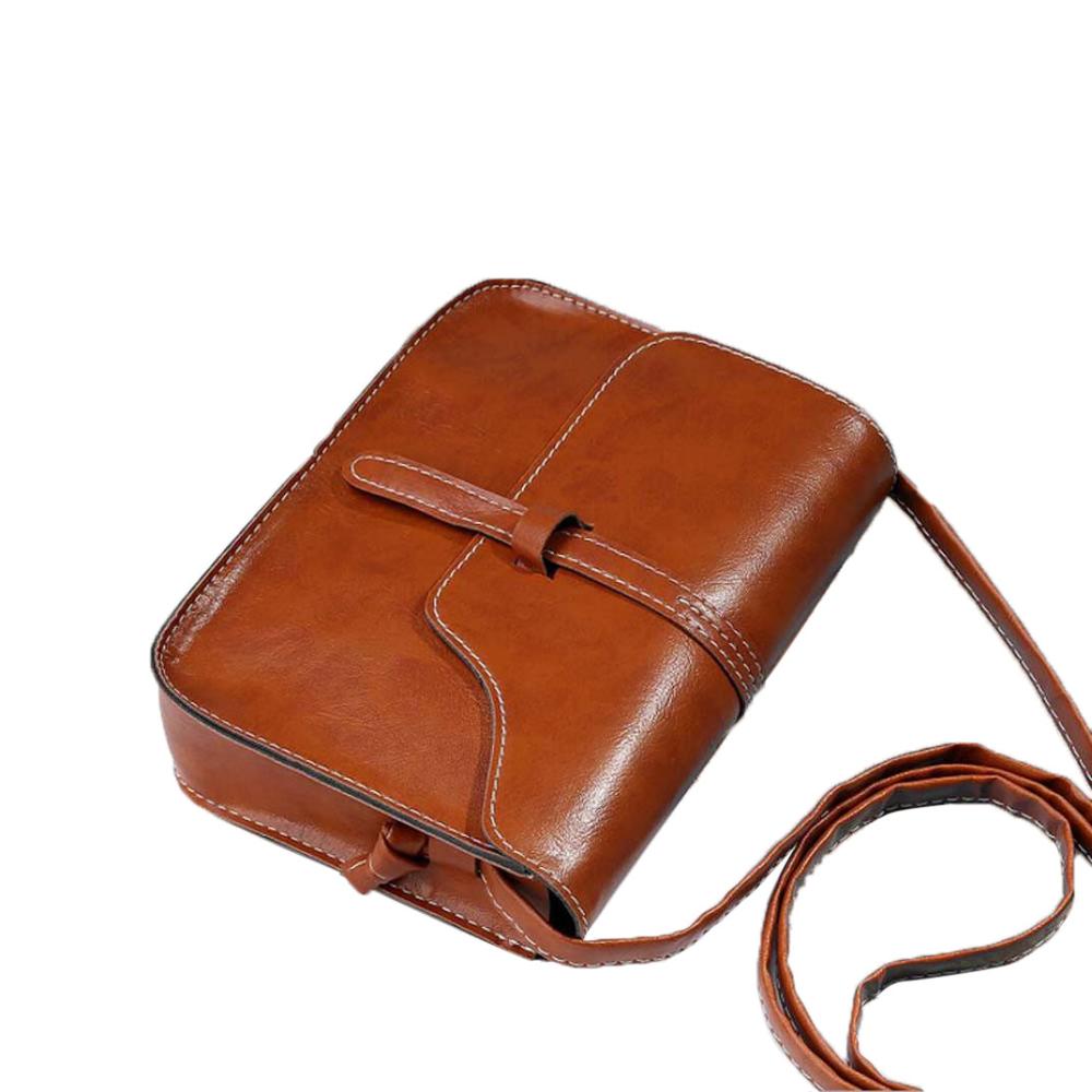 Casual Shoulder Bag simple Ladies Cross Body Bag Vintage Purse Bag Leather Cross Body Shoulder Messenger Bag женские#50: Coffee