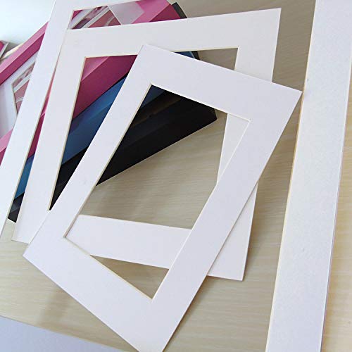 12 Pcs White Picture Mats with Core Bevel Cut Frame Mattes for 4x6/5x7/8x10/8.5x11 Inch Photo Decoration