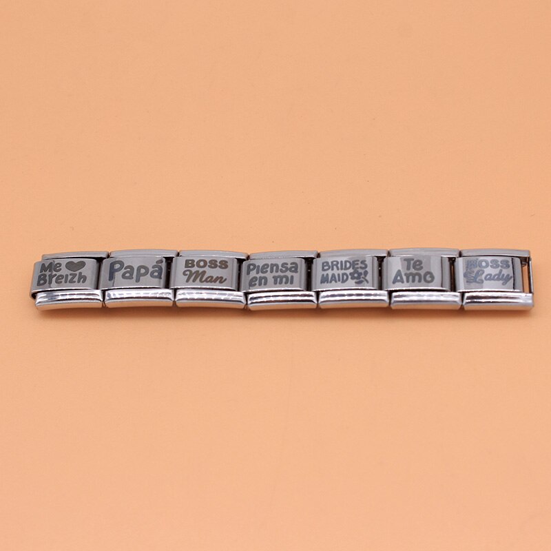 Hapiship Top Original Daisy Letter Spanish Language Charm Fit 9mm Width Bracelet Stainless Steel DIY Making Jewelry DJ265