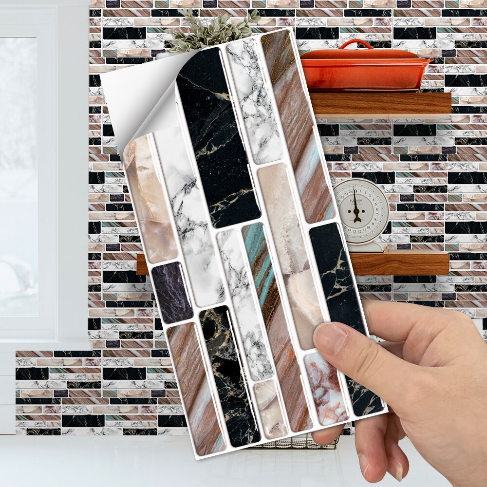 Keuken oliebestendige muurdecoratie stickers badkamer waterdichte simulatie kristal tegel stickers slijtvaste vloerstickers