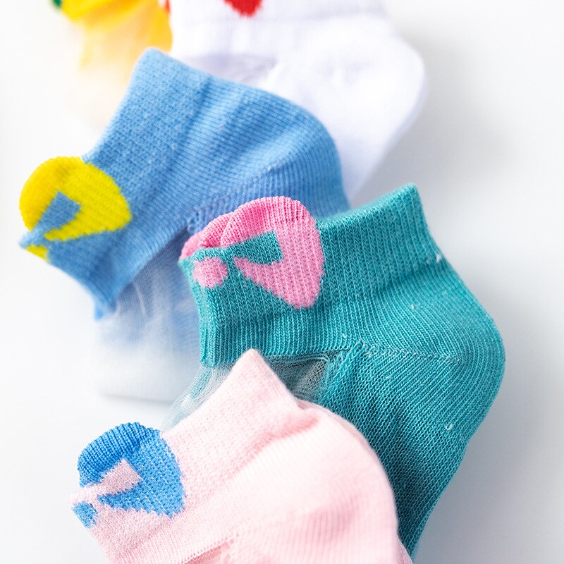 5 paia/lotto ragazze calzini 2021 nuova primavera estate cotone pizzo traspirante bambini calzini 3-12 bambini calzini per le ragazze