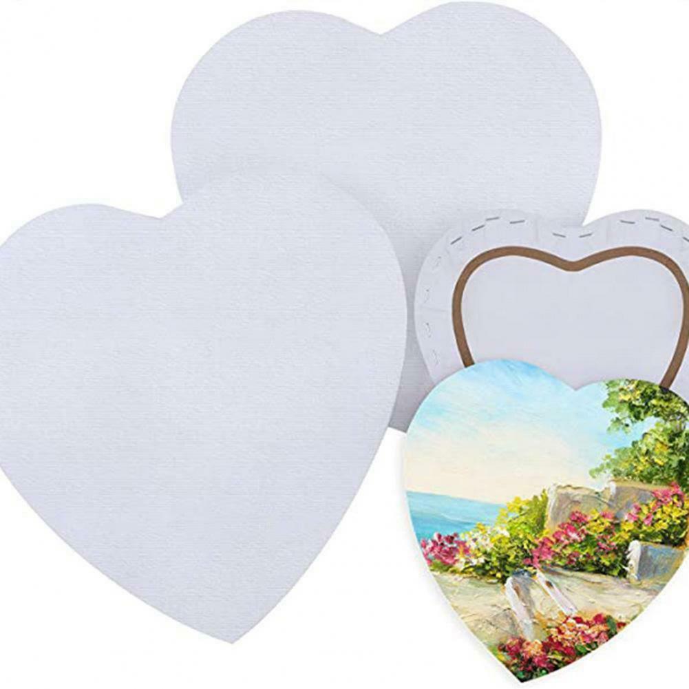 1pc blanco en blanco cuadros artísticos en forma de corazón estirada enmarcado lienzo de artista para aceite pintura acrílico pintura, acuarelas pinturas al óleo de